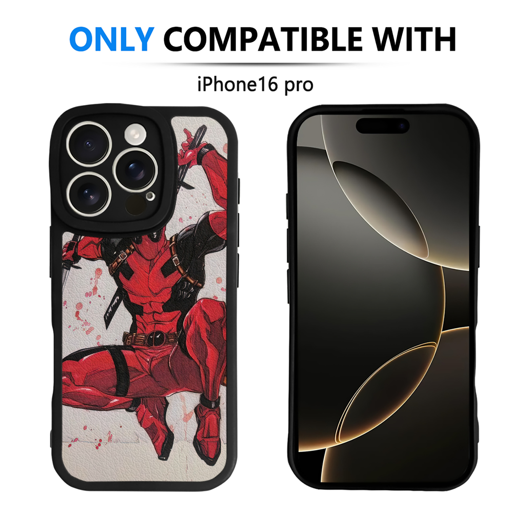 （画像用） Deadpool デッドプール 【iPhone 16シリーズ対応】シリコンスマホケース（レザー調） 材質：シリコン